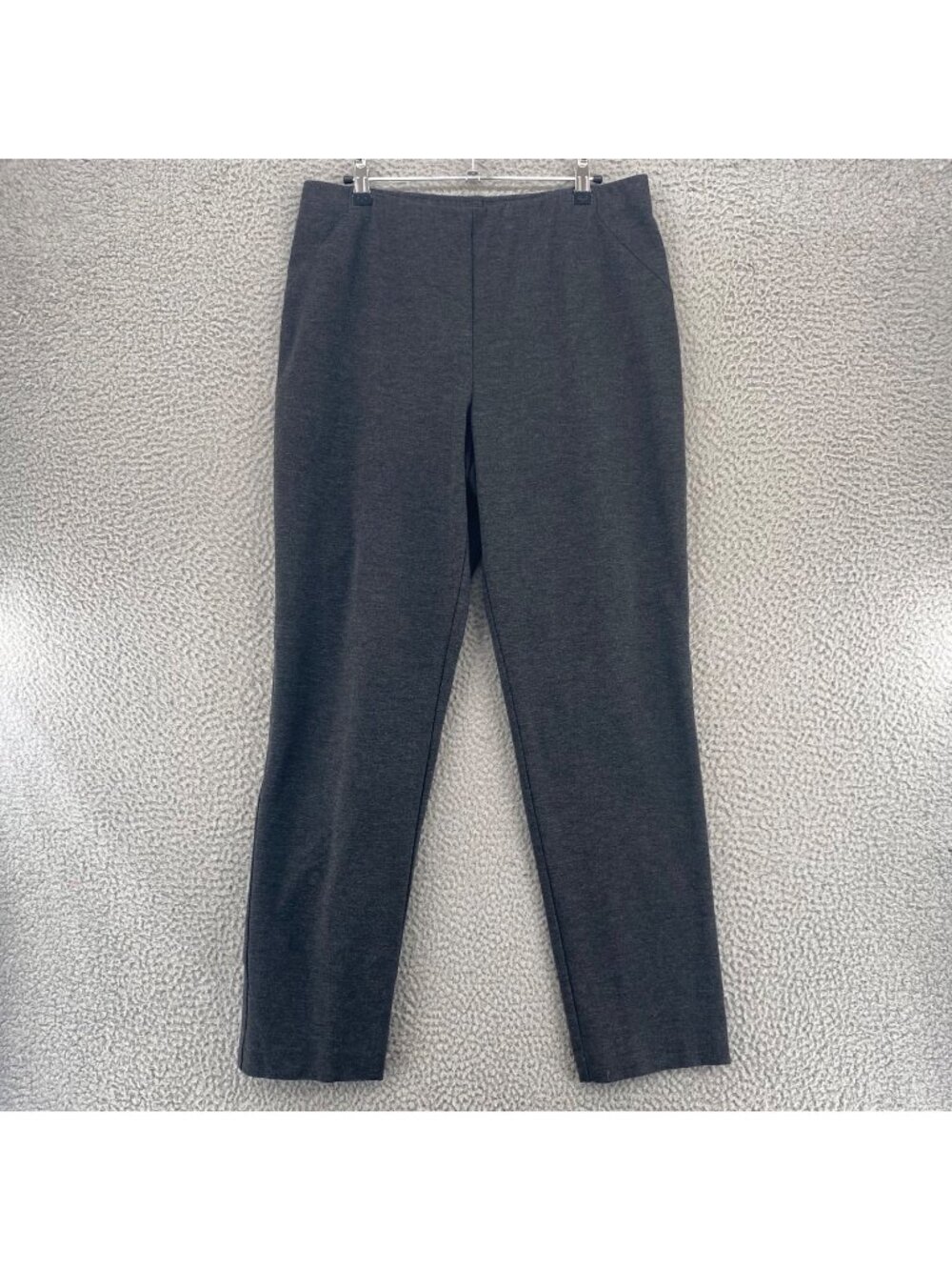 J Jill Pants Womens Medium Gray Heather Ponte Slim Leg Stretch Trousers Mid Rise